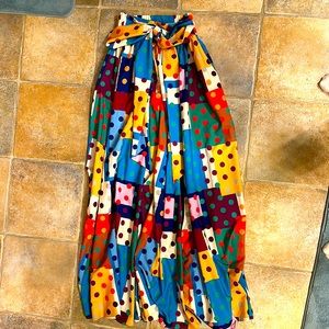 TOV Los Angeles multi colored polka dot long skirt with pockets. Size 38/small